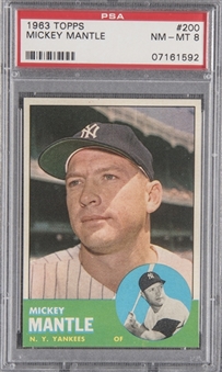 1963 Topps #200 Mickey Mantle – PSA NM-MT 8 